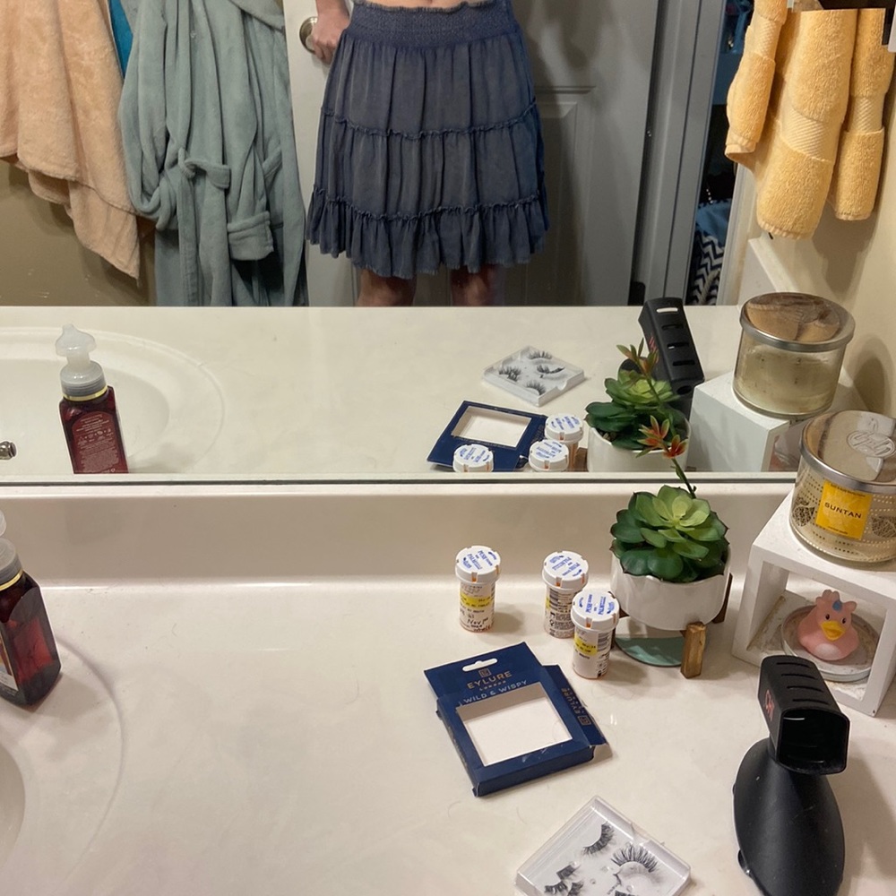 blue layered skirt